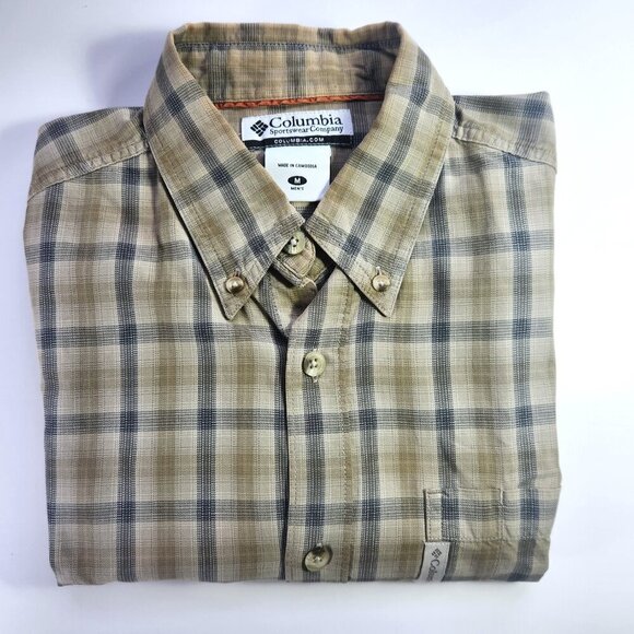 Columbia Sportswear Plaid Shirt Men's Medium Long Sleeve Button Down Cotton - Picture 1 of 11